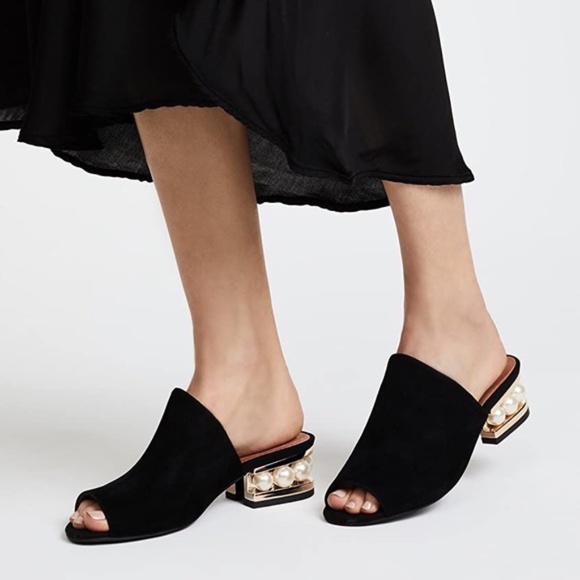 Jeffrey Campbell Shoes - Jeffrey Campbell Arcita Pearl Slide Black Sandals Women's Size 8 MSRP $249